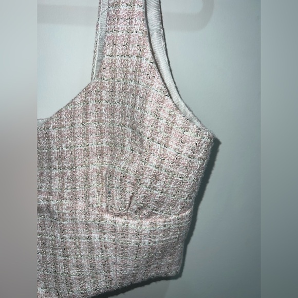 NWOT pink tweed ZARA crop - size L - Picture 4 of 12